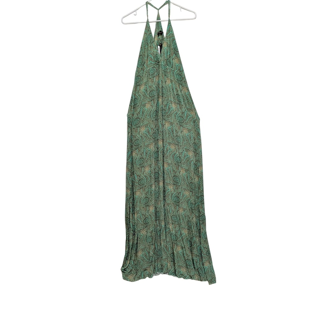 Vix Paula Hermanny Maxi Dress Womens L NWT Halter Paisley Resort Beach $248